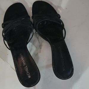 Michael Shannon Black Strappy Slide Sandals